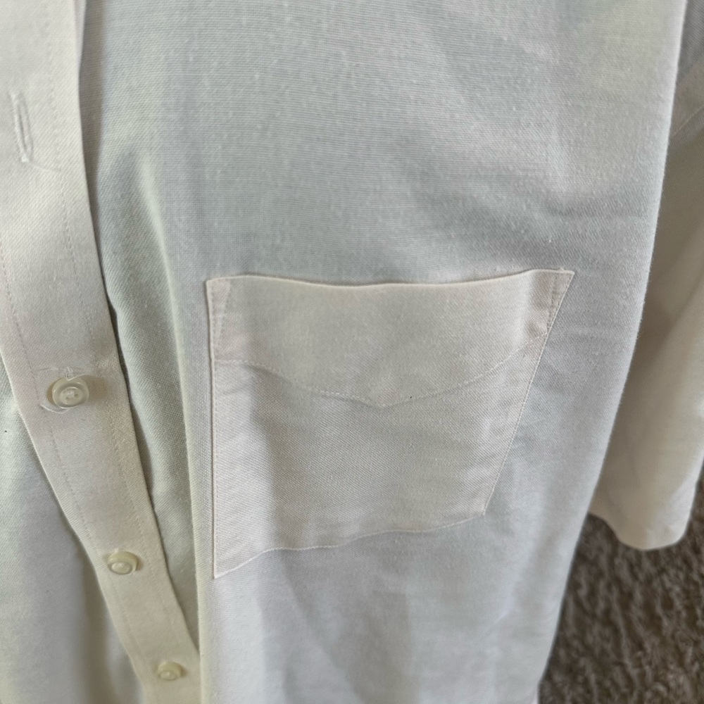 Men’s lot of 2 stafford white button up shirts short sleeve size 17.5 Oxford - Picture 6 of 6